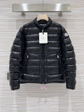 Moncler Black Glossy Stand Collar Puffer Jacket