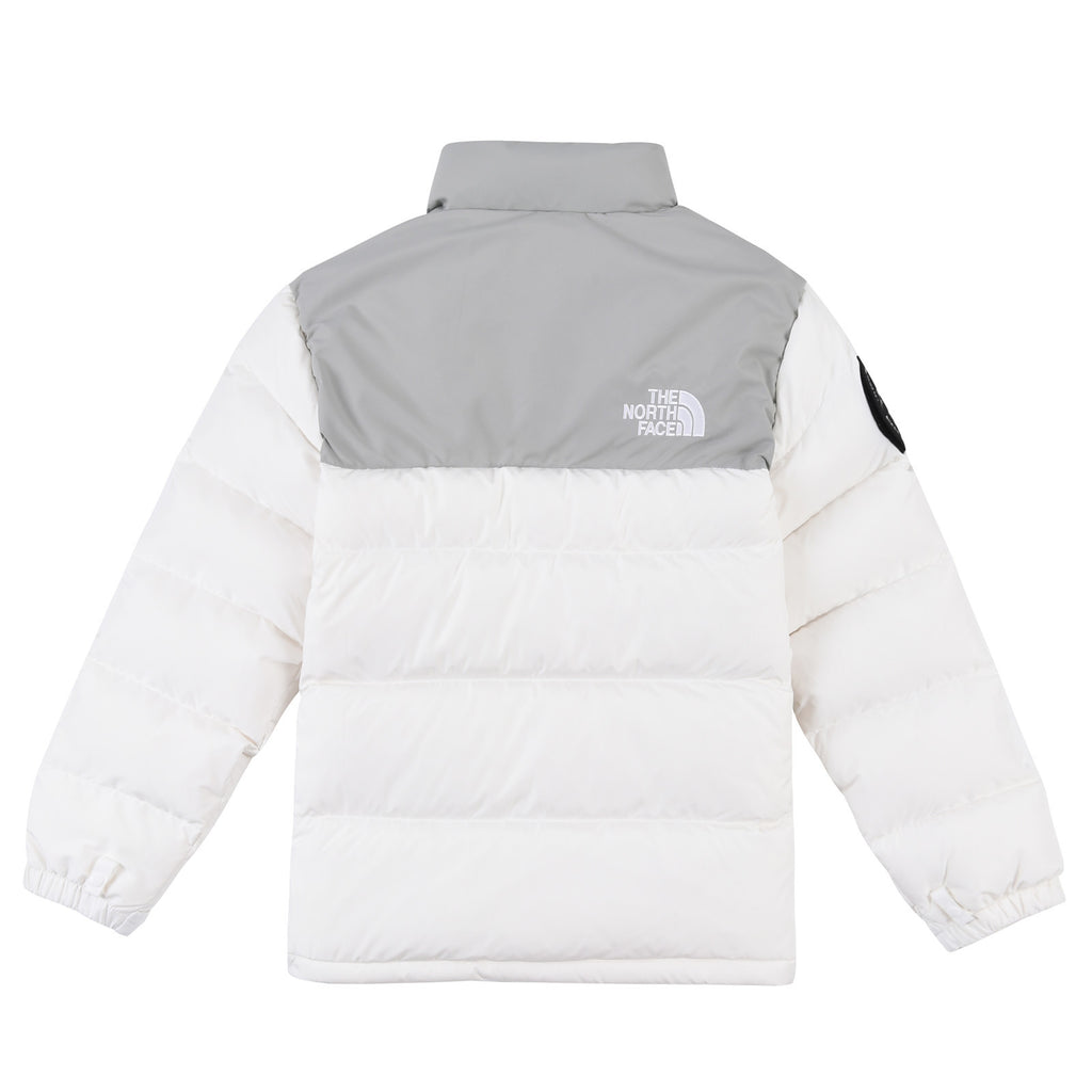 The North Face White & Gray Colorblock Puffer Jacket