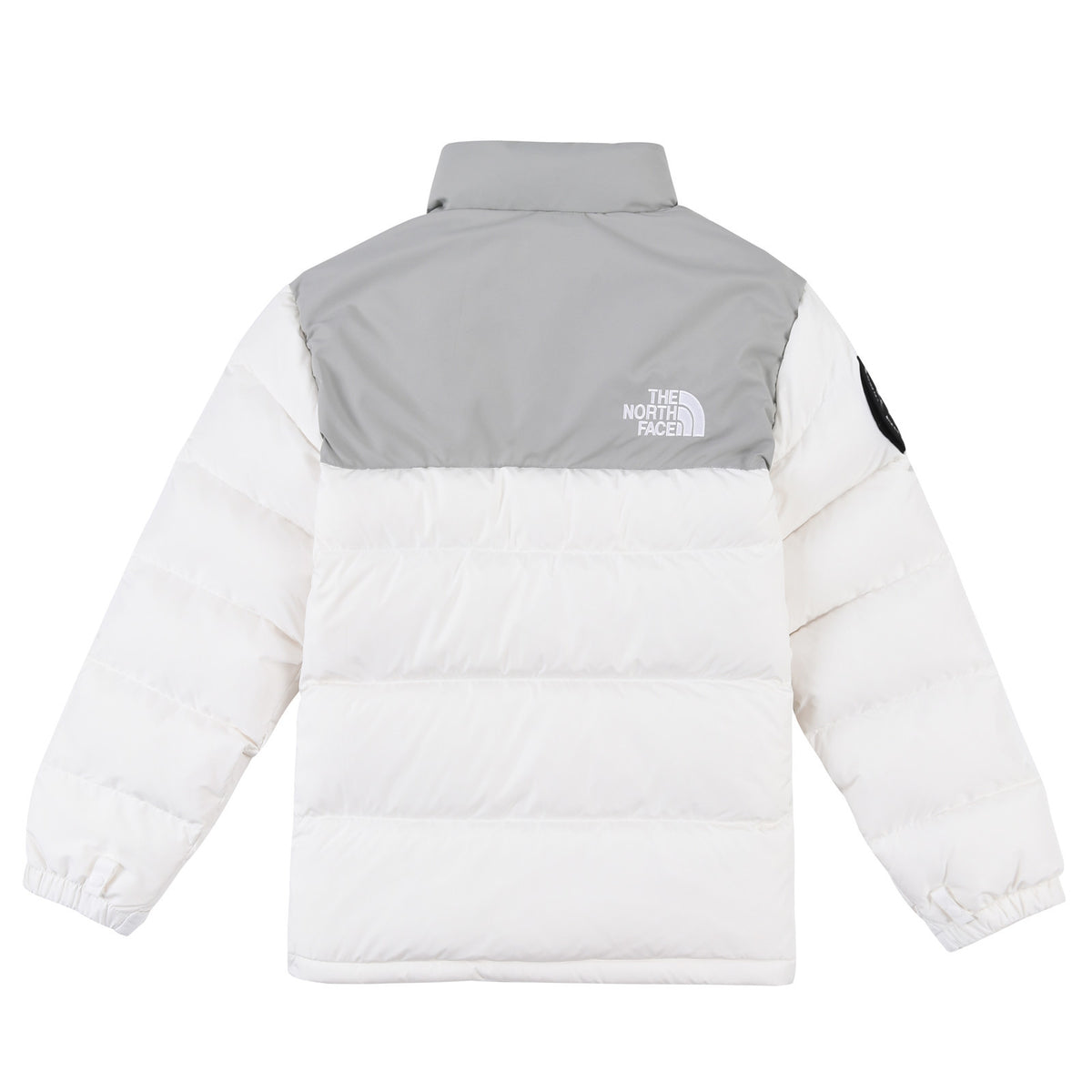 The North Face White & Gray Colorblock Puffer Jacket