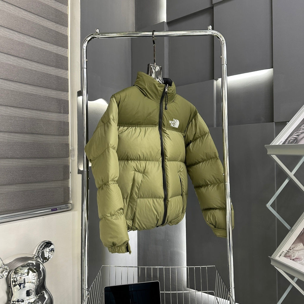 The North Face Olive Green Colorblock Puffer Jacket