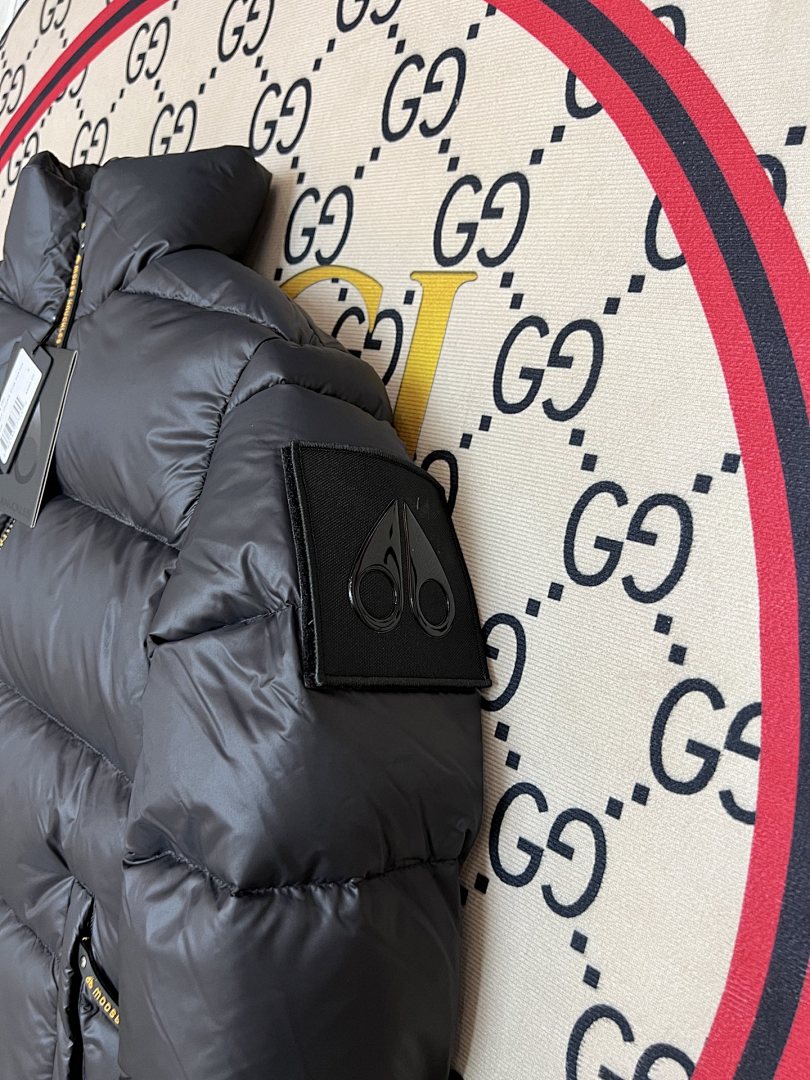 Moose Knuckles Black Stand Collar Puffer Jacket