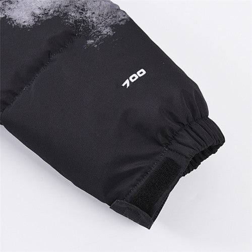 The North Face Black & White Cloud Print Puffer Jacket