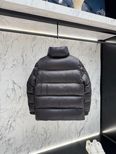 Moncler Black High Collar Blue-Lined Puffer Jacket