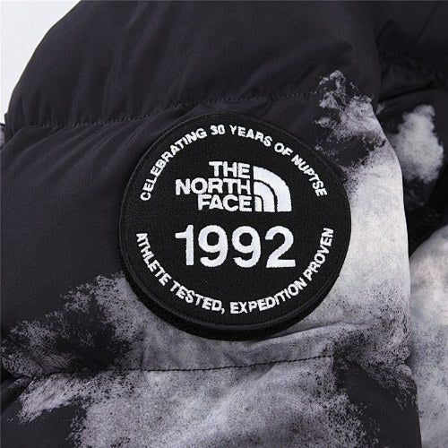 The North Face Black & White Cloud Print Puffer Jacket