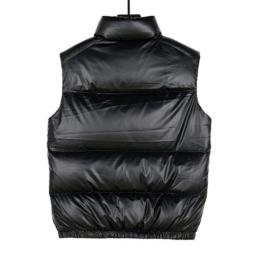 Prada Black Glossy Zip-Pocket Quilted Puffer Vest