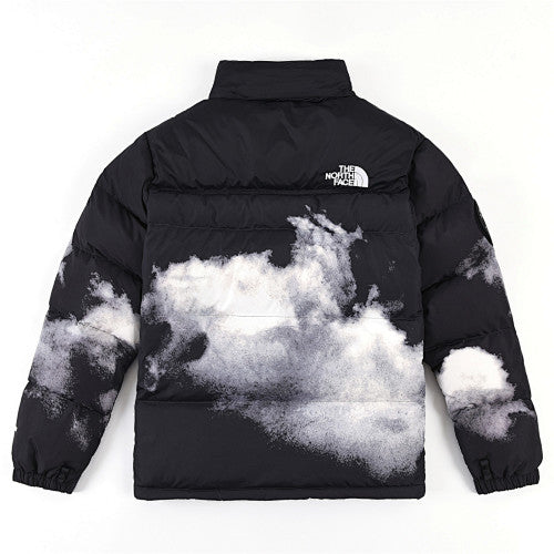 The North Face Black & White Cloud Print Puffer Jacket