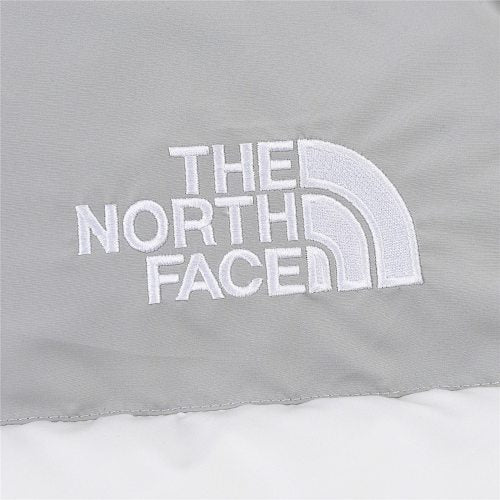 The North Face White & Gray Colorblock Puffer Jacket