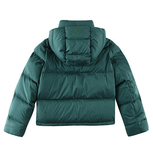 Lululemon Deep Teal Logo Hooded Puffer Jacket