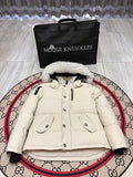 Moose Knuckles Ivory Plush-Trim Hooded Puffer Jacket
