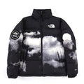 The North Face Black & White Cloud Print Puffer Jacket
