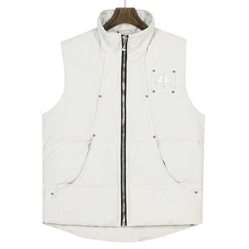 Moose Knuckles White Studded Quilted Puffer Vest