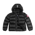Canada Goose Black Stripe-Detail Hooded Puffer Jacket
