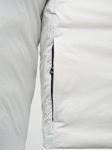 Canada Goose White Chest-Zip Stand Collar Jacket