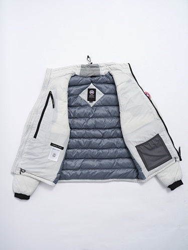 Canada Goose White Chest-Zip Stand Collar Jacket