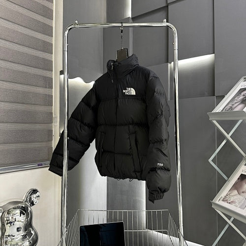 The North Face Black Stand Collar Quilted Puffer Jacket