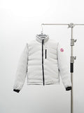 Canada Goose White Chest-Zip Stand Collar Jacket