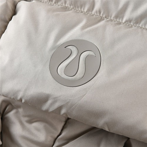 Lululemon Taupe Beige Logo Hooded Puffer Jacket