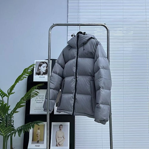 The North Face Slate Gray Hooded Puffer Jacket