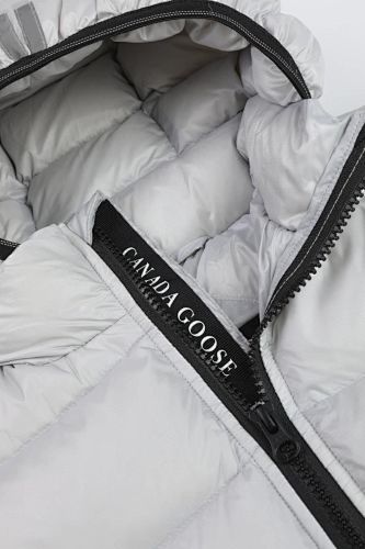 Canada Goose White Stripe-Detail Hooded Puffer Jacket