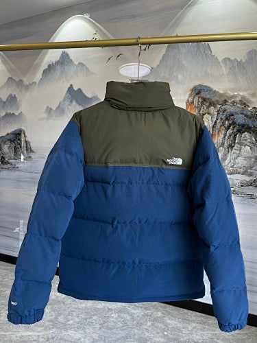 The North Face Blue Olive Colorblock Puffer Jacket