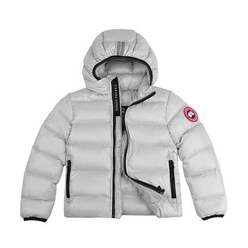 Canada Goose White Stripe-Detail Hooded Puffer Jacket