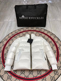 Moose Knuckles White Stand Collar Puffer Jacket