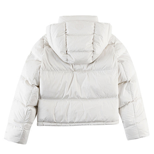 Lululemon Ivory Tonal Logo Hooded Puffer Jacket