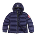 Canada Goose Navy Blue Stripe-Detail Hooded Puffer Jacket