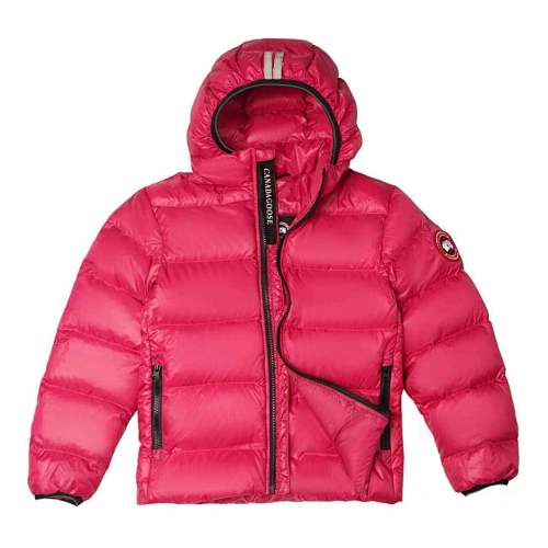 Canada Goose Fuchsia Stripe-Detail Hooded Puffer Jacket
