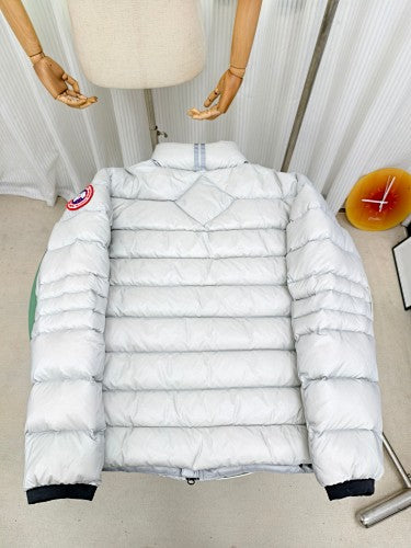 Canada Goose White Stand Collar Quilted Puffer Jacket
