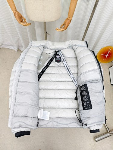 Canada Goose White Stand Collar Quilted Puffer Jacket