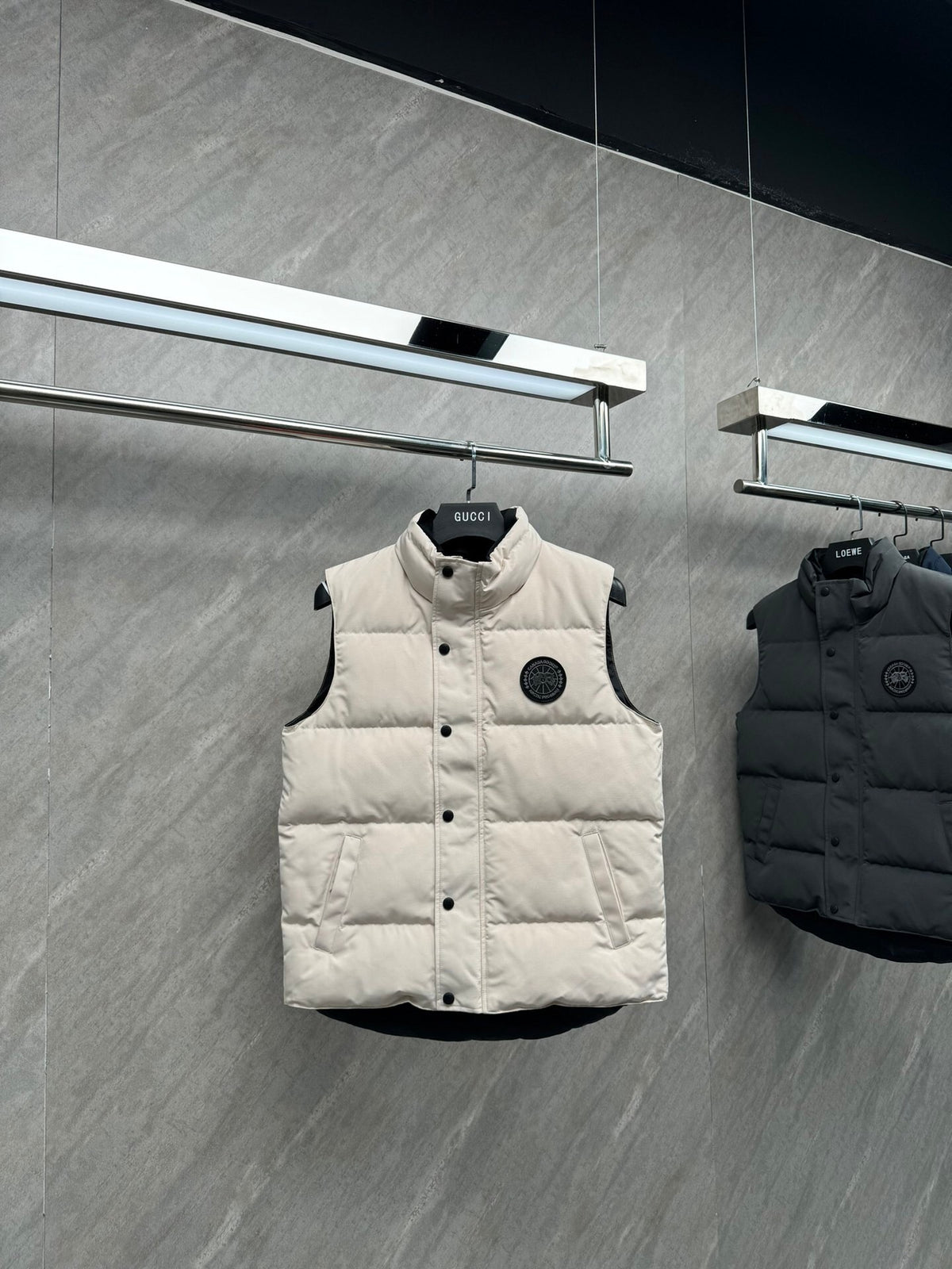 Canada Goose Ivory Stand Collar Quilted Puffer Vest