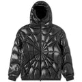 Moncler Black Spiderweb Quilted Hooded Puffer Jacket