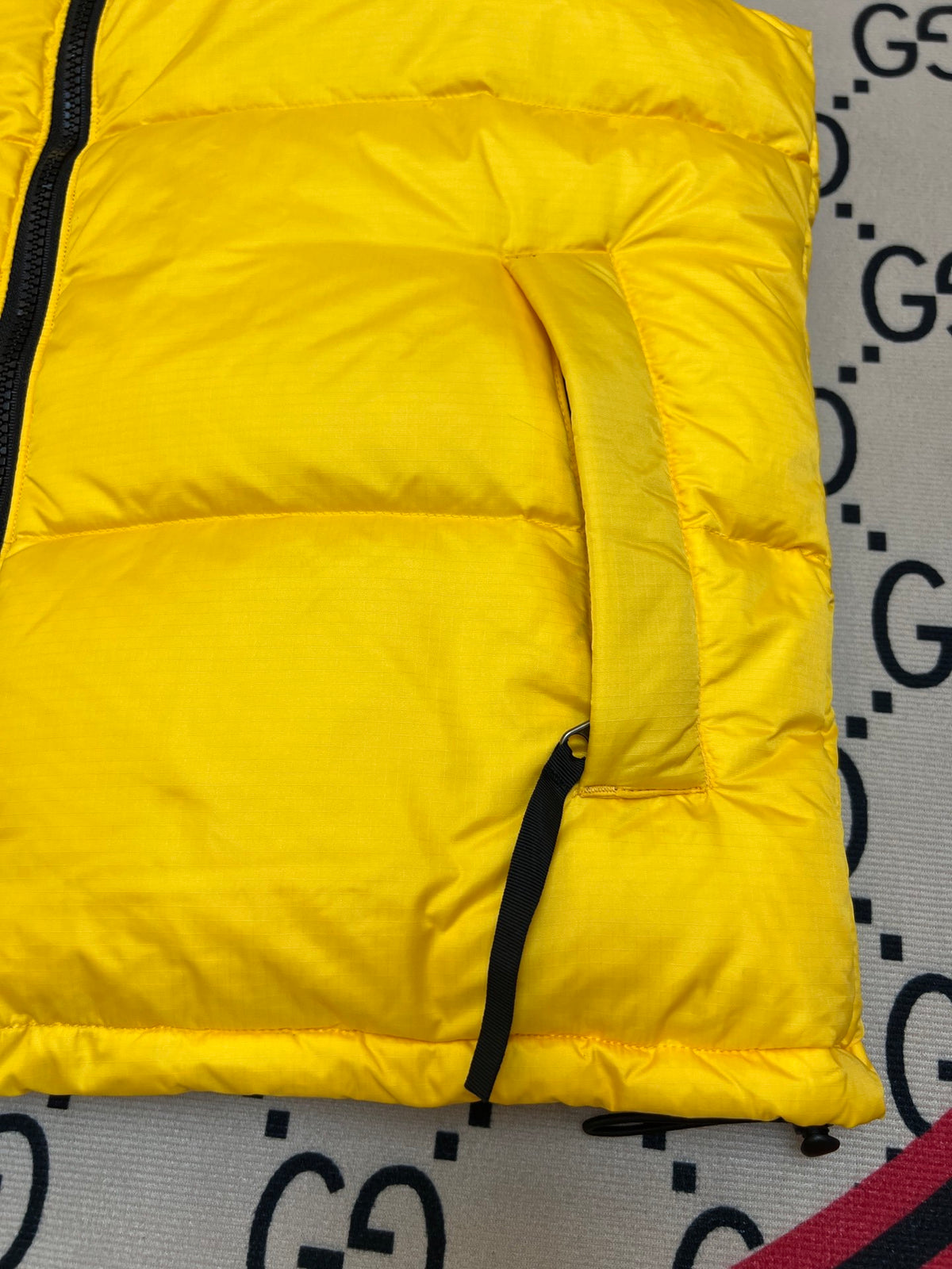 The North Face Yellow & Black Colorblock Puffer Vest