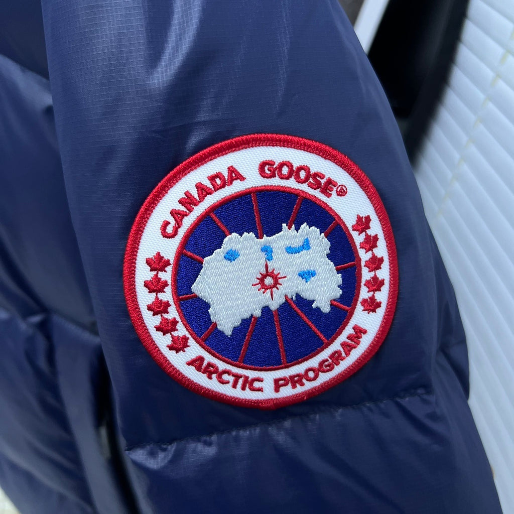 Canada Goose Navy Blue Logo Badge Hooded Puffer Jacket