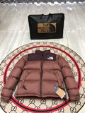 The North Face Brown & Plum Colorblock Puffer Jacket