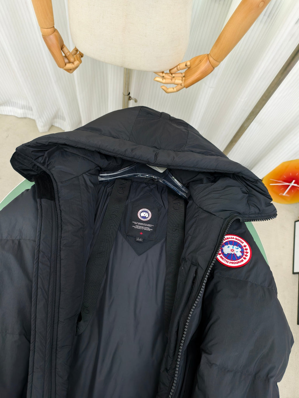 Canada Goose Black Matte Hooded Puffer Jacket