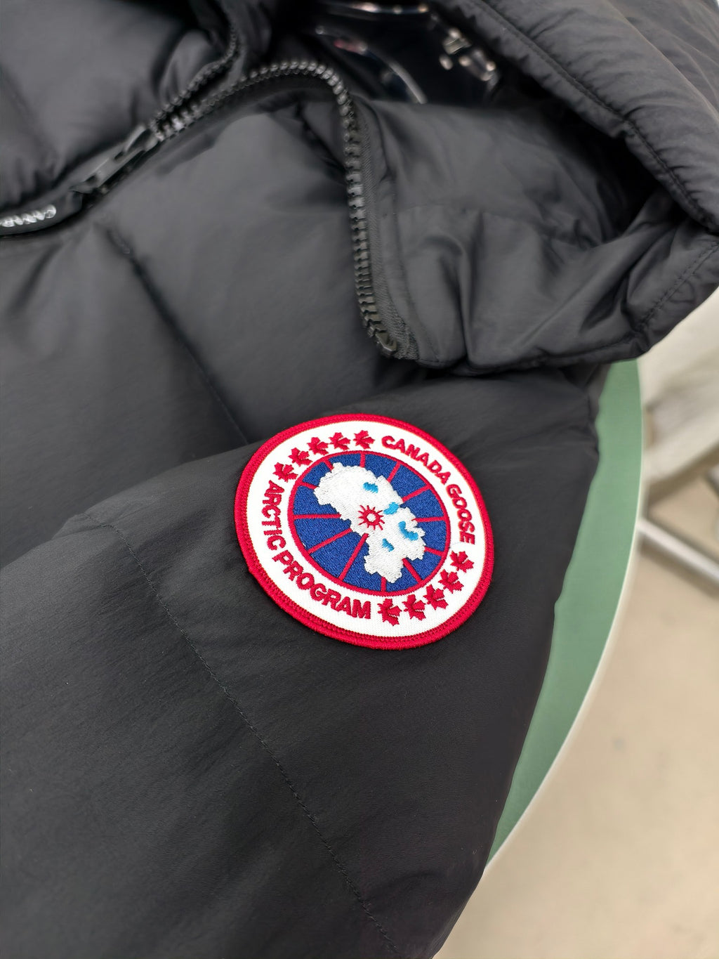 Canada Goose Black Matte Hooded Puffer Jacket
