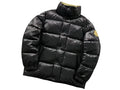 Moncler Black Olive Badge Stand Collar Puffer Jacket