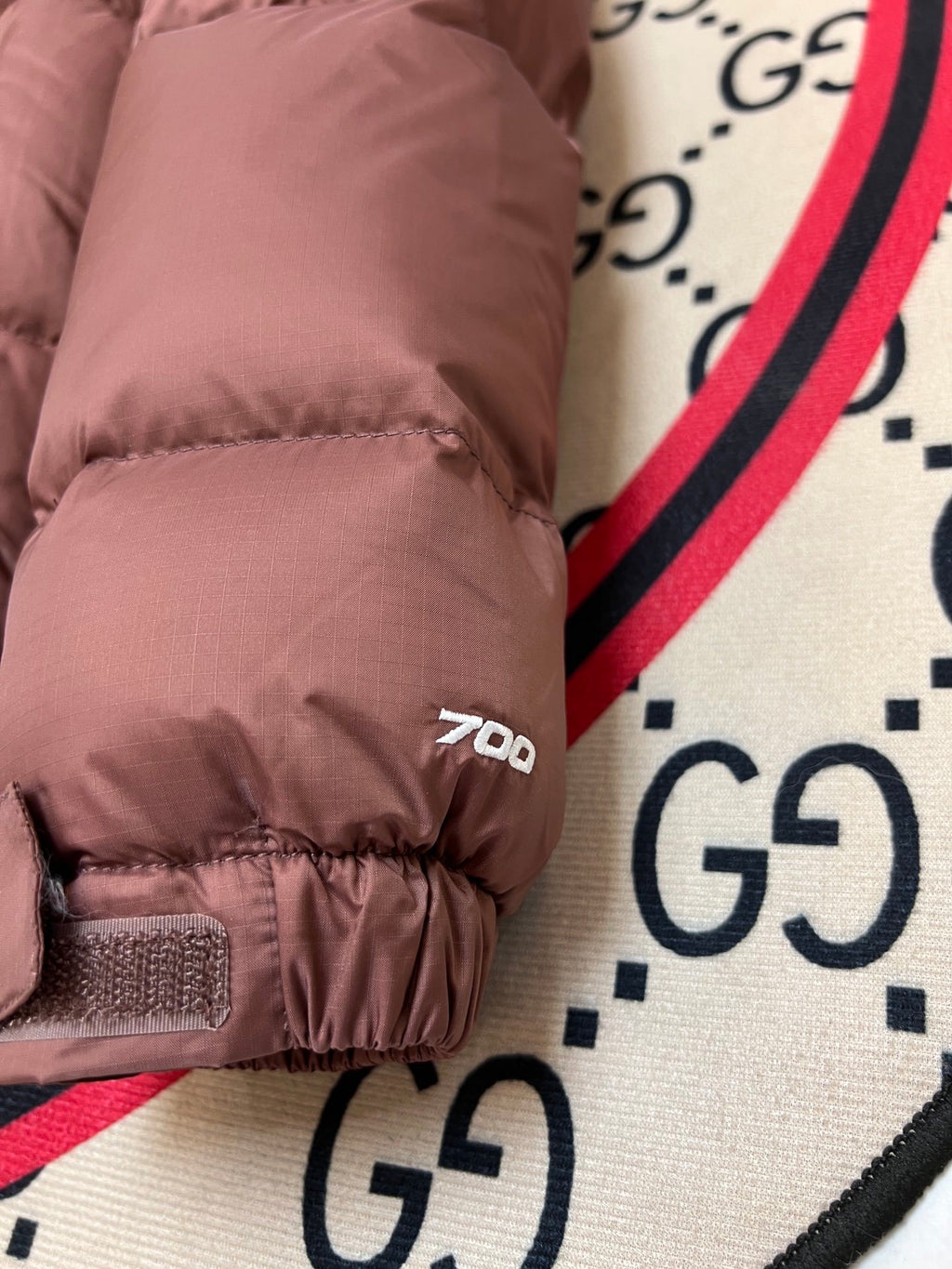 The North Face Brown & Plum Colorblock Puffer Jacket