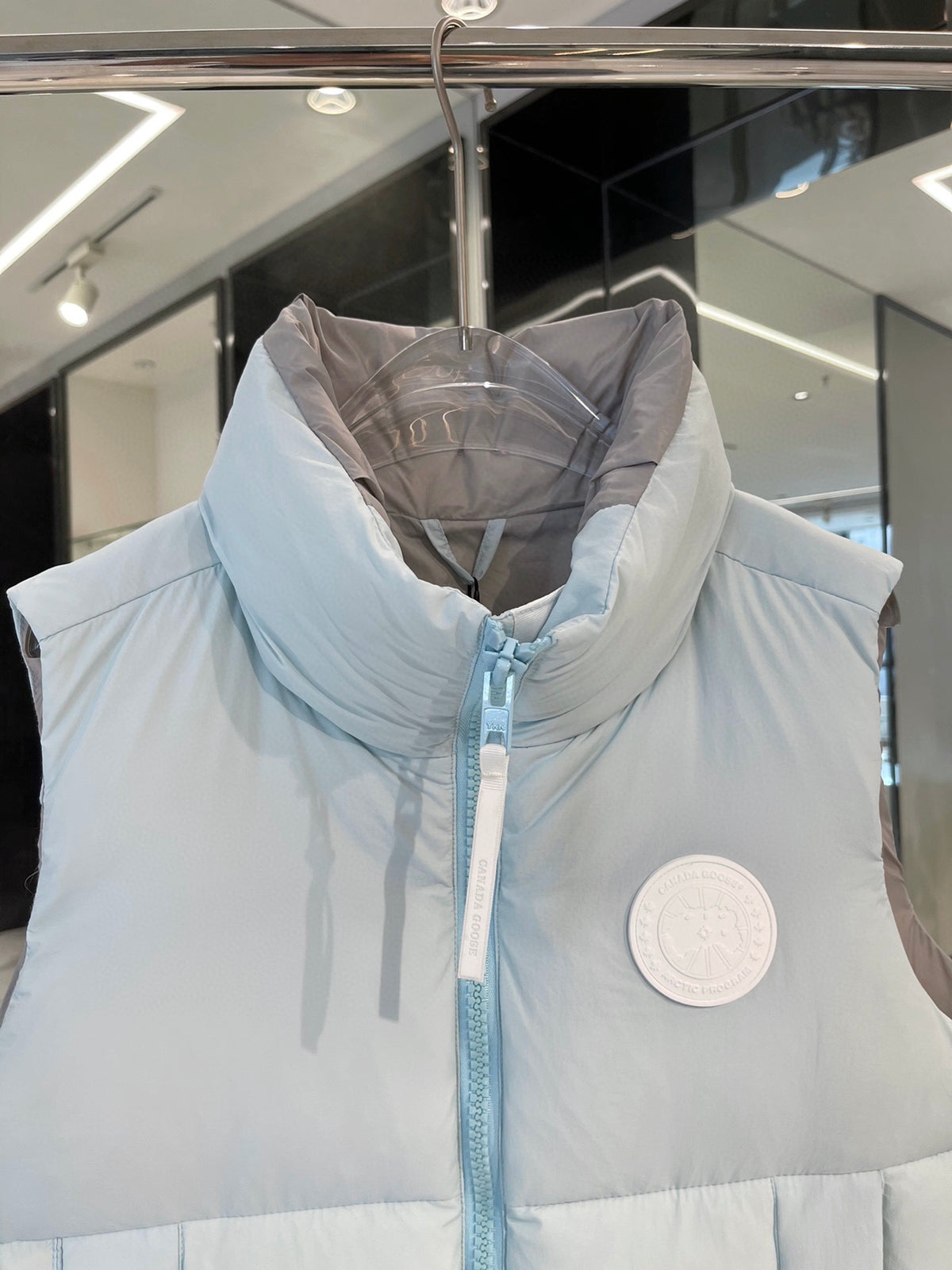 Canada Goose Ice Blue White Badge Quilted Puffer Vest