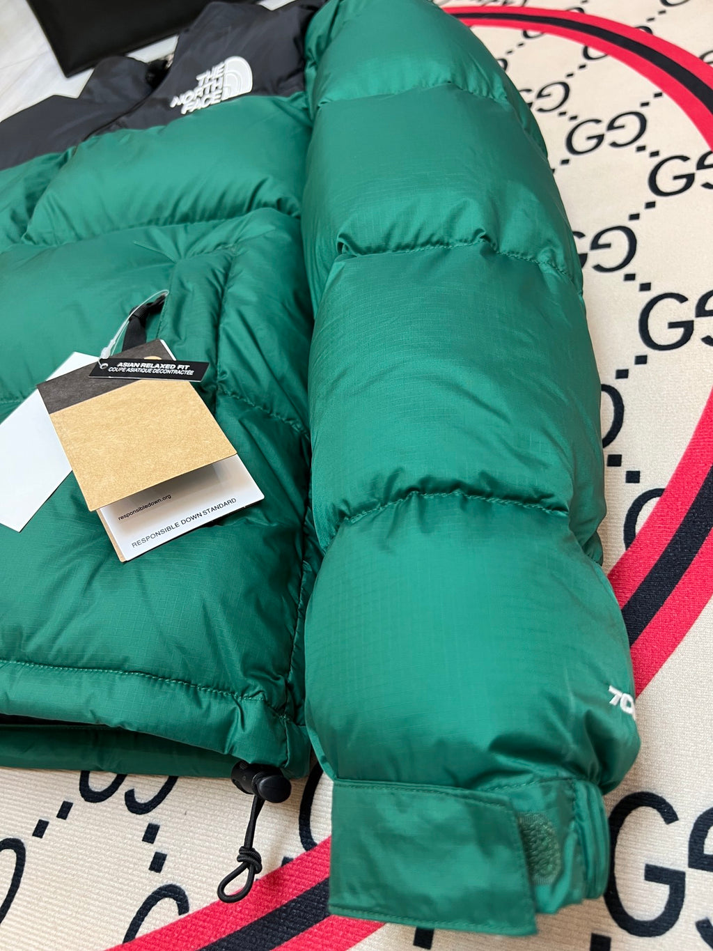 The North Face Green & Black Colorblock Puffer Jacket