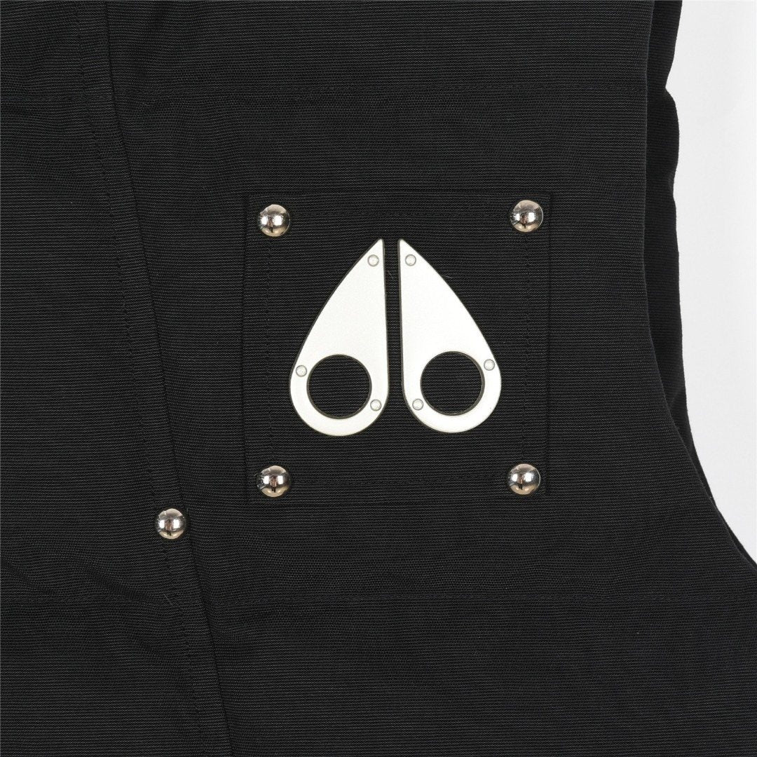 Moose Knuckles Black Studded Quilted Puffer Vest