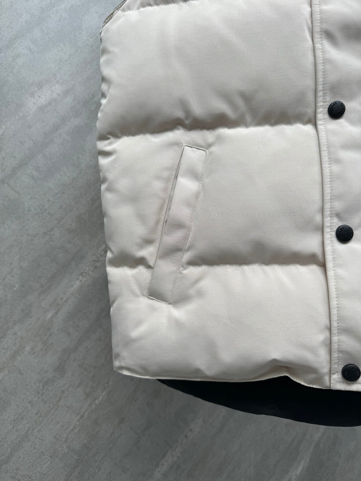 Canada Goose Ivory Stand Collar Quilted Puffer Vest