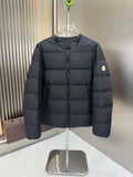 Moncler Black Round Neck Quilted Zip-Up Jacket