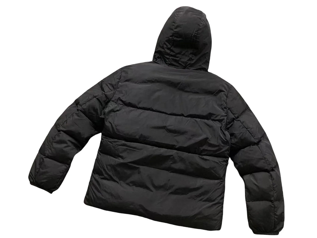 Moncler Black Logo-Trim Hooded Puffer Jacket