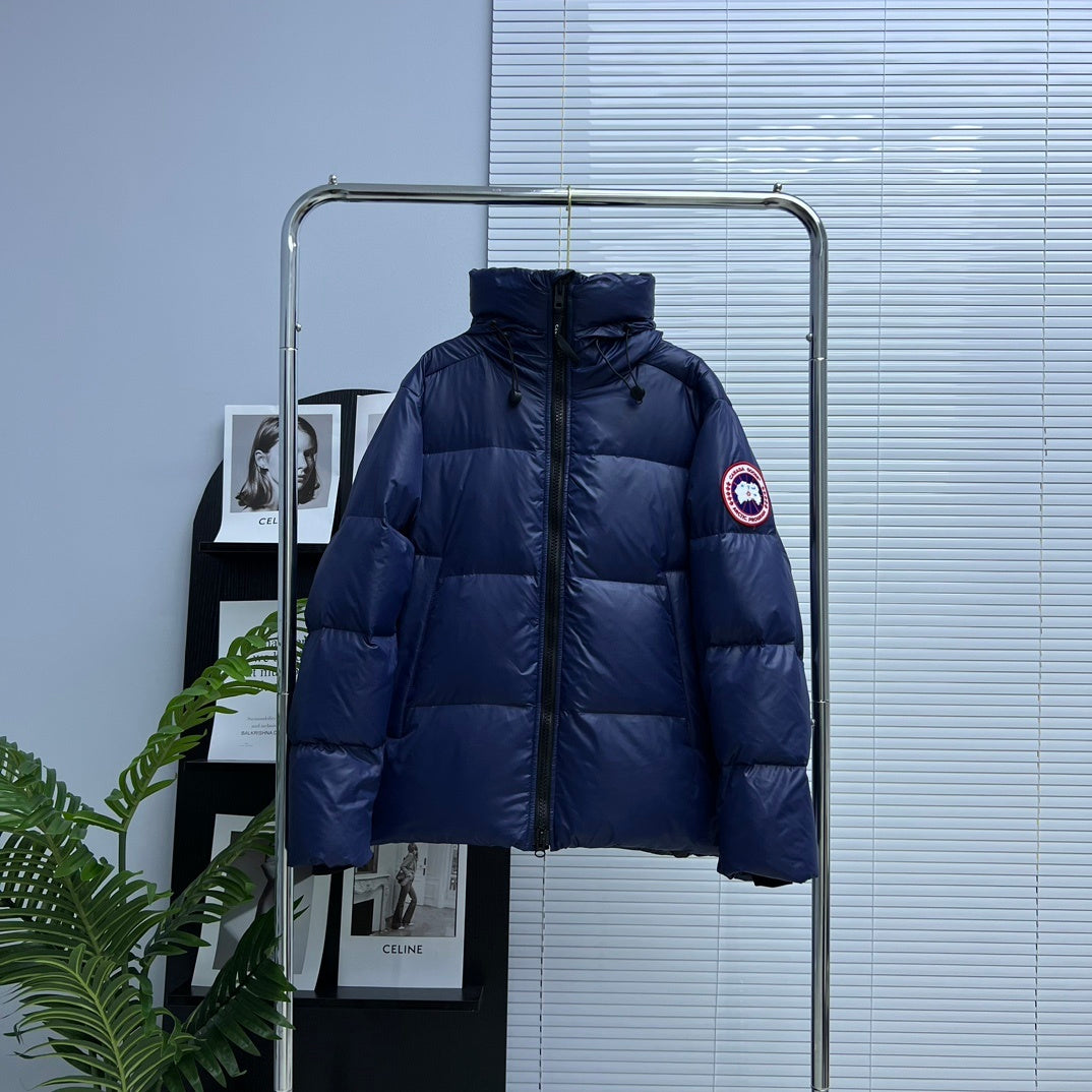 Canada Goose Navy Blue Logo Badge Hooded Puffer Jacket