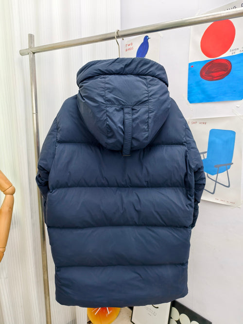 Canada Goose Navy Blue Matte Hooded Puffer Jacket