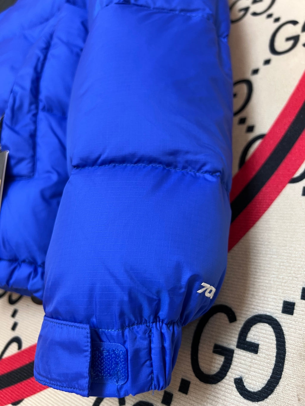 The North Face Royal Blue & Black Colorblock Puffer Jacket