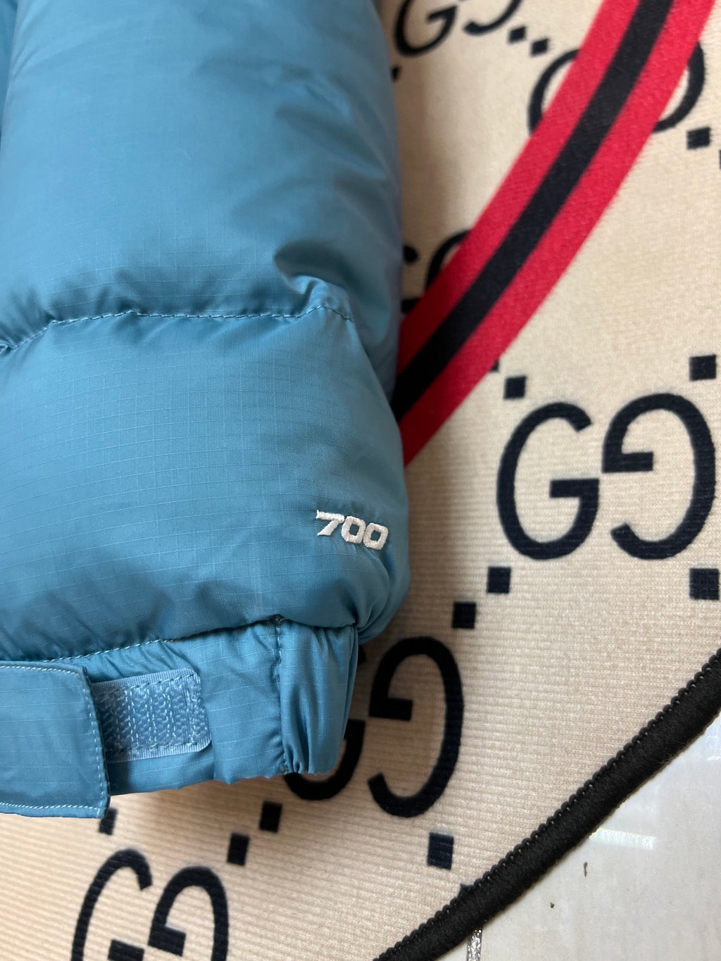 The North Face Teal & Navy Colorblock Puffer Jacket